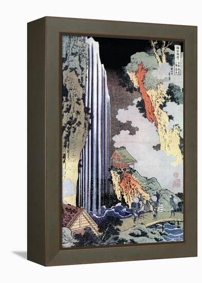 Ono Waterfall Along the Kisokaido, C1780-1849-Katsushika Hokusai-Framed Premier Image Canvas