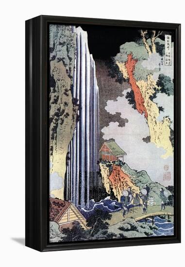 Ono Waterfall Along the Kisokaido, C1780-1849-Katsushika Hokusai-Framed Premier Image Canvas