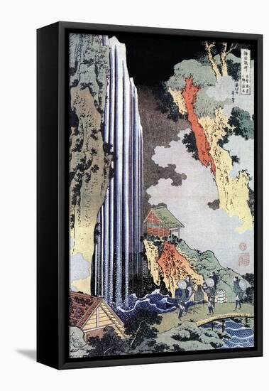 Ono Waterfall Along the Kisokaido, C1780-1849-Katsushika Hokusai-Framed Premier Image Canvas