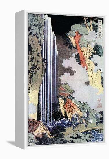 Ono Waterfall Along the Kisokaido, C1780-1849-Katsushika Hokusai-Framed Premier Image Canvas
