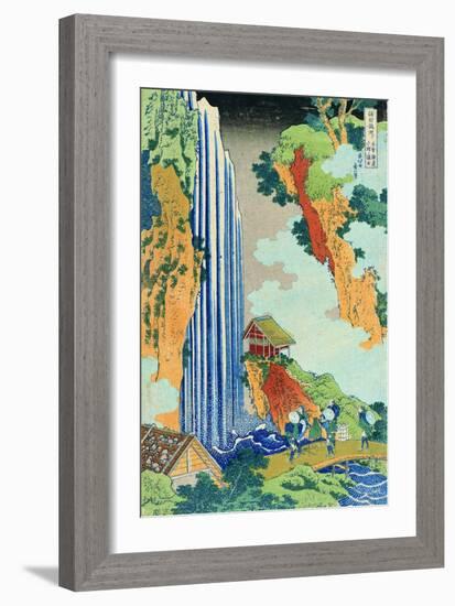 Ono Waterfall, the Kiso Highway, from the series 'A Journey to the Waterfalls of all the Provinces'-Katsushika Hokusai-Framed Giclee Print