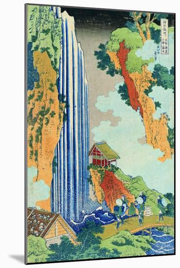 Ono Waterfall, the Kiso Highway, from the series 'A Journey to the Waterfalls of all the Provinces'-Katsushika Hokusai-Mounted Giclee Print