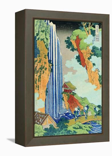 Ono Waterfall, the Kiso Highway, from the series 'A Journey to the Waterfalls of all the Provinces'-Katsushika Hokusai-Framed Premier Image Canvas