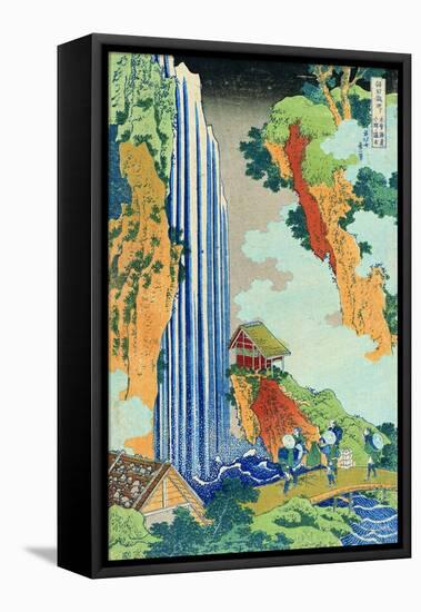 Ono Waterfall, the Kiso Highway, from the series 'A Journey to the Waterfalls of all the Provinces'-Katsushika Hokusai-Framed Premier Image Canvas
