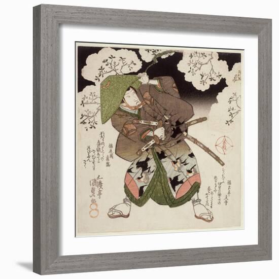 Onoe Kikugoro III as Nagoya in Sato No Haru Meibutsu Amigasa, C.1827-Utagawa Kunisada-Framed Giclee Print