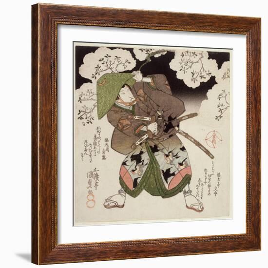 Onoe Kikugoro III as Nagoya in Sato No Haru Meibutsu Amigasa, C.1827-Utagawa Kunisada-Framed Giclee Print