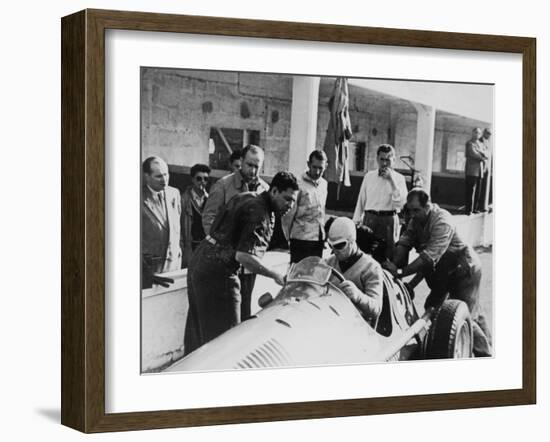 Onofre Marimon at the French Grand Prix, Reims, 1951-null-Framed Photographic Print