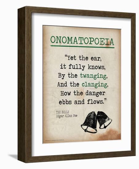 Onomatopoeia (Quote from The Bells by Edgar Allan Poe)-Jeanne Stevenson-Framed Art Print