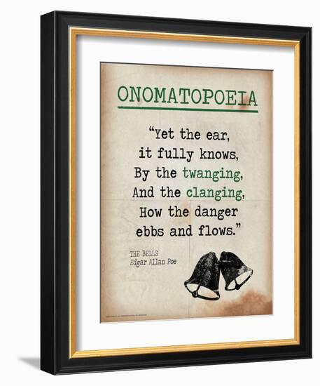 Onomatopoeia (Quote from The Bells by Edgar Allan Poe)-Jeanne Stevenson-Framed Art Print