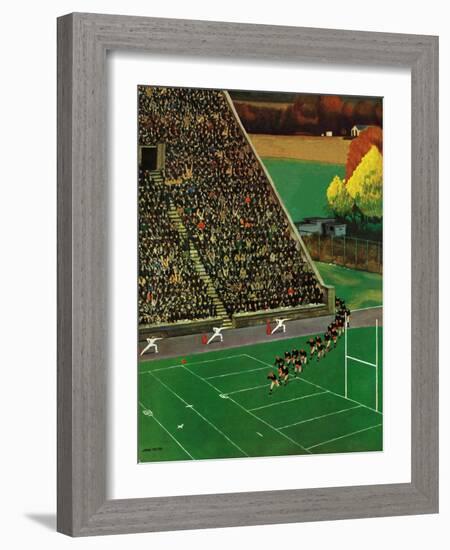 "Onto the Field," November 1, 1947-John Falter-Framed Giclee Print