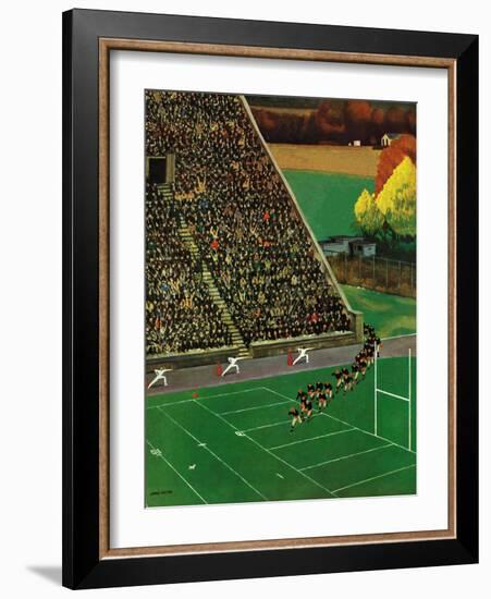 "Onto the Field," November 1, 1947-John Falter-Framed Giclee Print