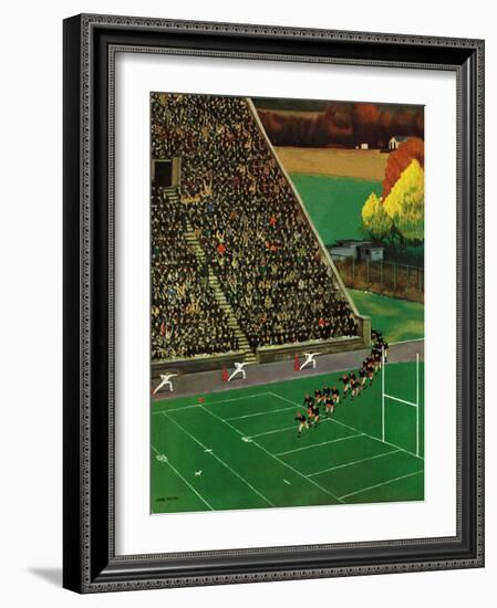 "Onto the Field," November 1, 1947-John Falter-Framed Giclee Print