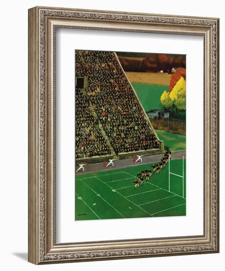 "Onto the Field," November 1, 1947-John Falter-Framed Giclee Print