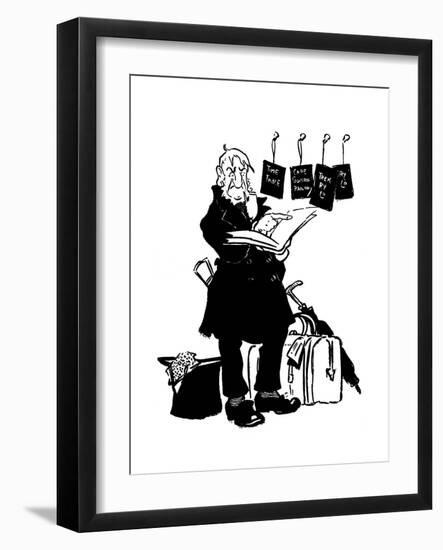 Oom Paul Consulting the Time Table, 1900-null-Framed Giclee Print