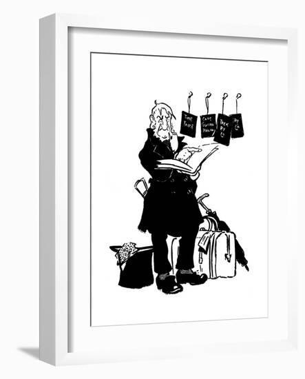 Oom Paul Consulting the Time Table, 1900-null-Framed Giclee Print