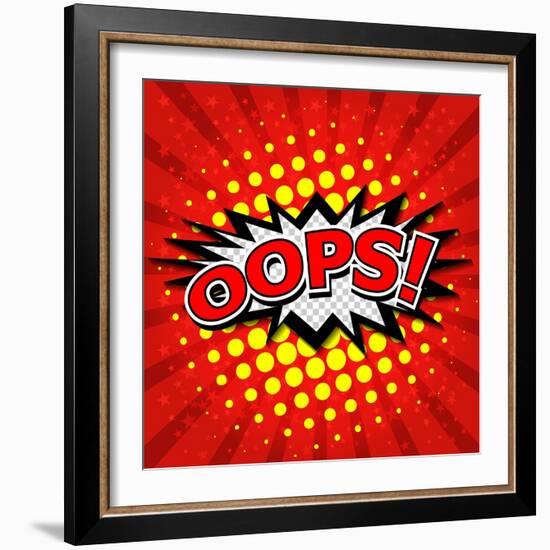 Oops! - Commic Speech Bubble, Cartoon-jirawatp-Framed Art Print