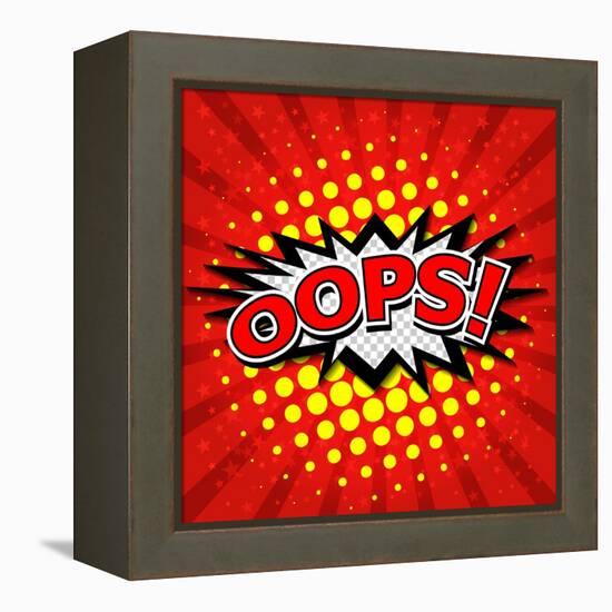 Oops! - Commic Speech Bubble, Cartoon-jirawatp-Framed Stretched Canvas