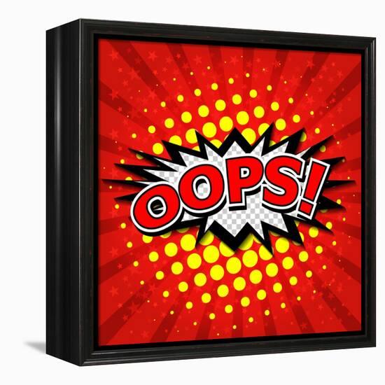 Oops! - Commic Speech Bubble, Cartoon-jirawatp-Framed Stretched Canvas