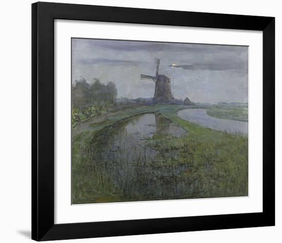 Oostzijdse Mill along the River Gein by Moonlight, c.1903-Piet Mondrian-Framed Premium Giclee Print