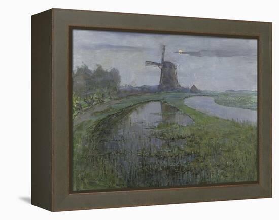 Oostzijdse Mill Along the River Gein by Moonlight, C. 1903-Piet Mondriaan-Framed Stretched Canvas