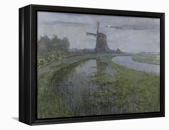 Oostzijdse Mill Along the River Gein by Moonlight, C. 1903-Piet Mondriaan-Framed Stretched Canvas