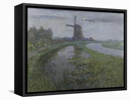 Oostzijdse Mill Along the River Gein by Moonlight, C. 1903-Piet Mondriaan-Framed Stretched Canvas