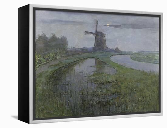 Oostzijdse Mill Along the River Gein by Moonlight, C. 1903-Piet Mondriaan-Framed Stretched Canvas