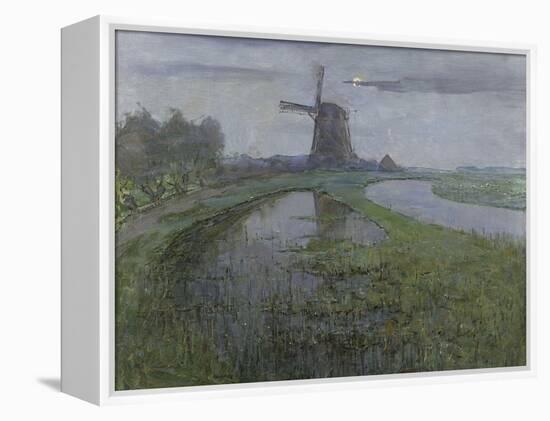 Oostzijdse Mill Along the River Gein by Moonlight, C. 1903-Piet Mondriaan-Framed Stretched Canvas