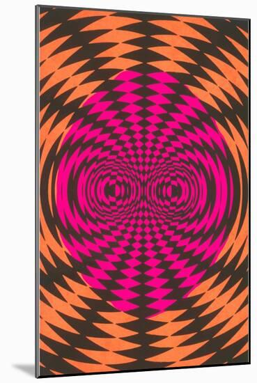 Op Art Psychedelic Pattern-null-Mounted Art Print