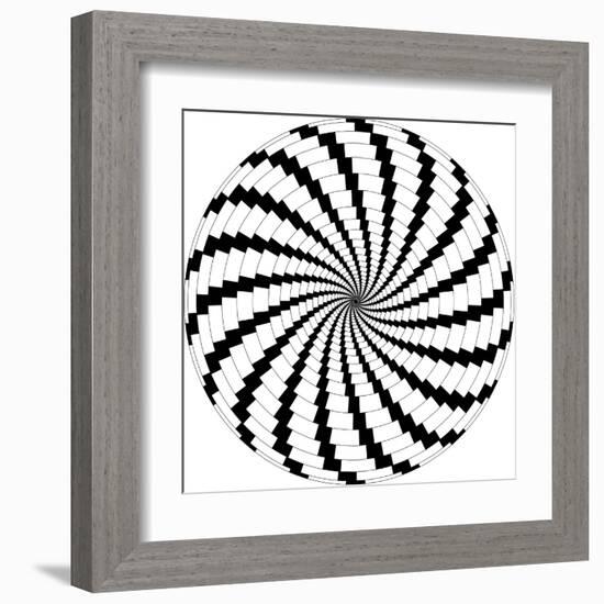 Op Art Rotating Windmills Black and White-Luis Stortini Sabor aka CVADRAT-Framed Art Print