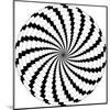 Op Art Rotating Windmills Black and White-Luis Stortini Sabor aka CVADRAT-Mounted Art Print