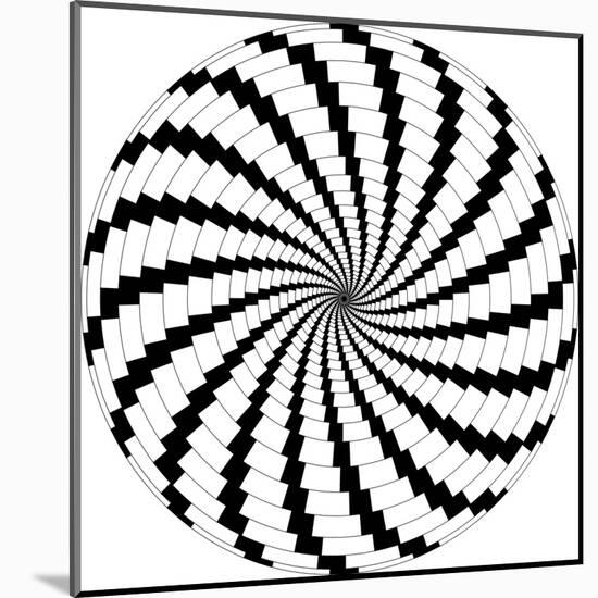 Op Art Rotating Windmills Black and White-Luis Stortini Sabor aka CVADRAT-Mounted Art Print