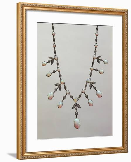 Opal and Diamond Necklace, around 1900-null-Framed Giclee Print