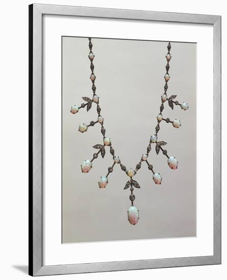 Opal and Diamond Necklace, around 1900-null-Framed Giclee Print