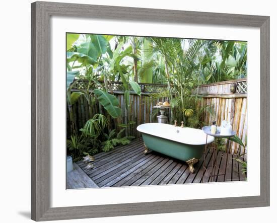 Open Air Bath at Luxury Hotel, Formerly Ian Fleming's House, Goldeneye, St. Mary-Sergio Pitamitz-Framed Photographic Print