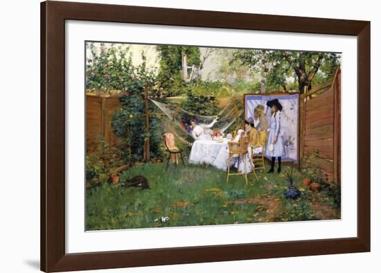 Open Air Breakfast, c.1888-William Merritt Chase-Framed Premium Giclee Print