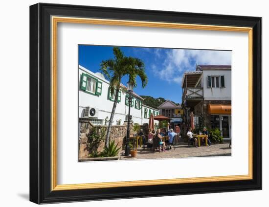 Open air cafe in Windwardside, Saba, Netherland Antilles, West Indies, Caribbean, Central America-Michael Runkel-Framed Photographic Print