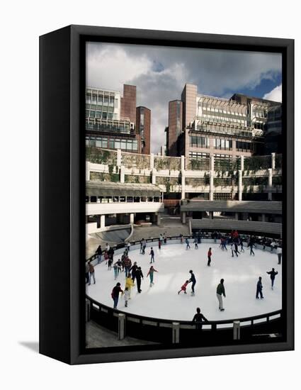 Open Air Ice Rink, Broadgate, City of London, London, England, United Kingdom-Adam Woolfitt-Framed Premier Image Canvas