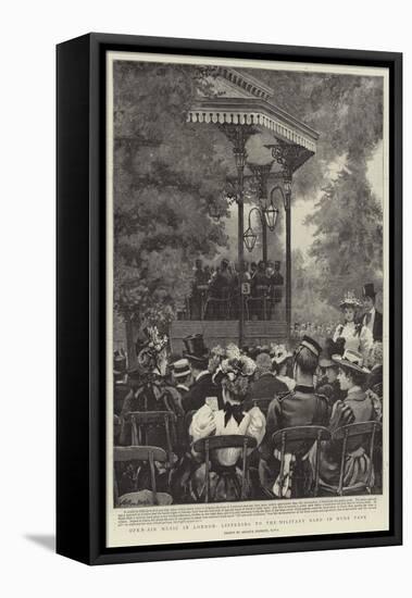 Open-Air Music in London, Listening to the Military Band in Hyde Park-Arthur Hopkins-Framed Premier Image Canvas