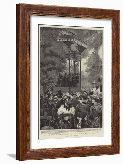 Open-Air Music in London, Listening to the Military Band in Hyde Park-Arthur Hopkins-Framed Giclee Print