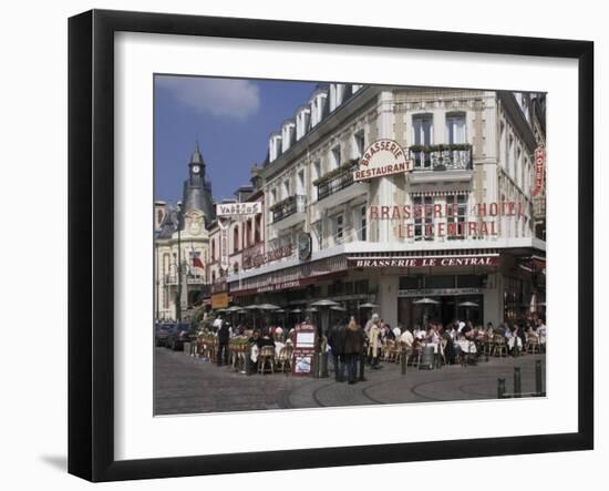 Open Air Pavement Brasserie Restaurant, Trouville, Calvados, Normandy, France-David Hughes-Framed Photographic Print