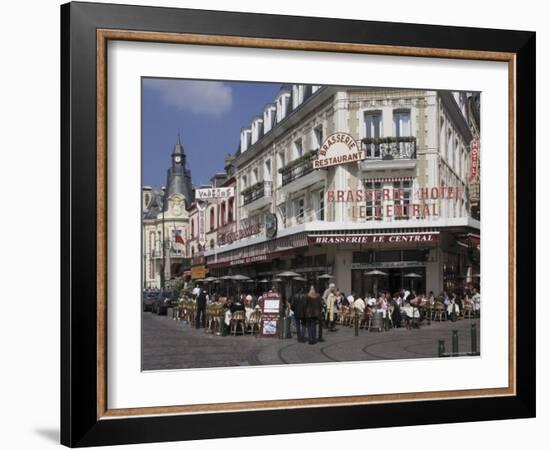 Open Air Pavement Brasserie Restaurant, Trouville, Calvados, Normandy, France-David Hughes-Framed Photographic Print