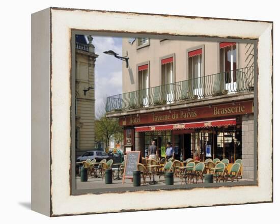 Open Air Pavement Cafe, Hotel and Brasserie, Coutances, Manche, Normandy, France-David Hughes-Framed Premier Image Canvas