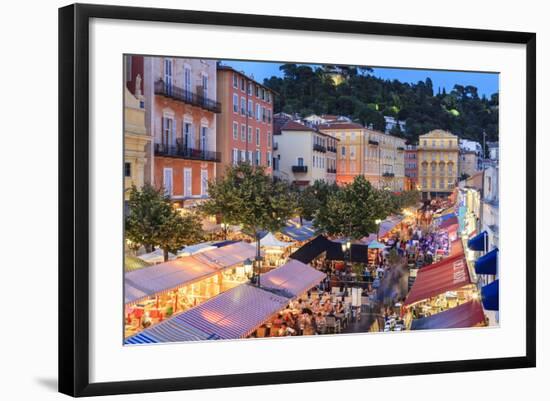 Open Air Restaurants in Cours Saleya-Amanda Hall-Framed Photographic Print