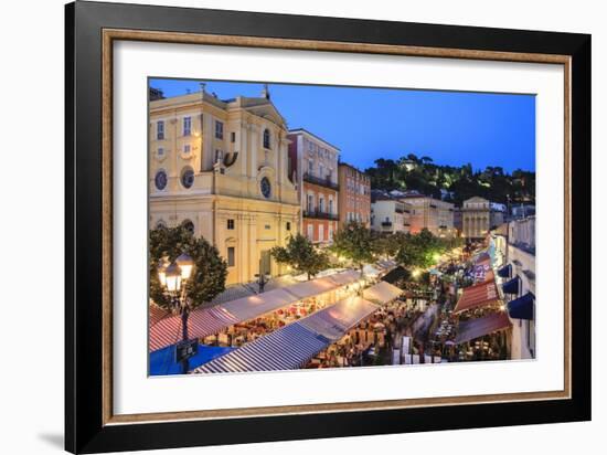 Open Air Restaurants in Cours Saleya-Amanda Hall-Framed Photographic Print