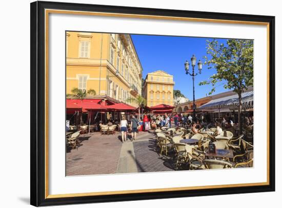 Open Air Restaurants in Cours Saleya-Amanda Hall-Framed Photographic Print