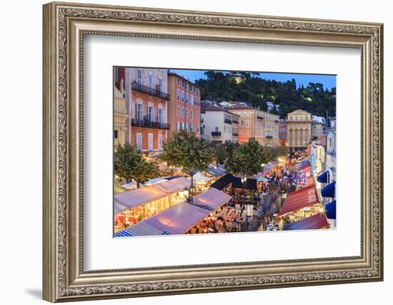 Open Air Restaurants in Cours Saleya-Amanda Hall-Framed Photographic Print