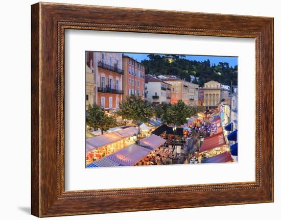 Open Air Restaurants in Cours Saleya-Amanda Hall-Framed Photographic Print