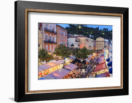 Open Air Restaurants in Cours Saleya-Amanda Hall-Framed Photographic Print