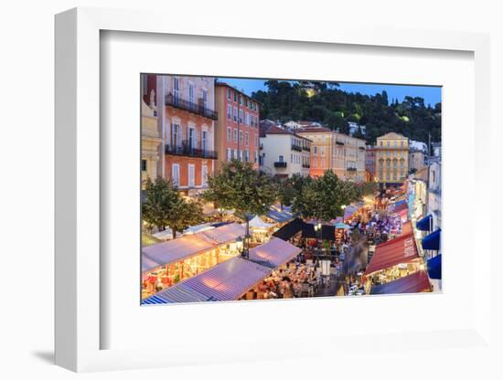 Open Air Restaurants in Cours Saleya-Amanda Hall-Framed Photographic Print